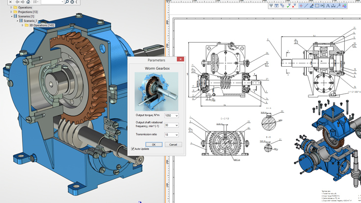 Worm Gearbox Drawing
