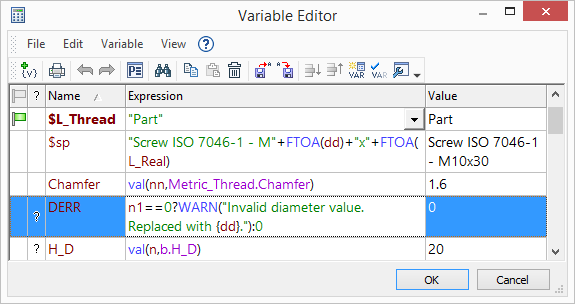 Updated Variable Editor